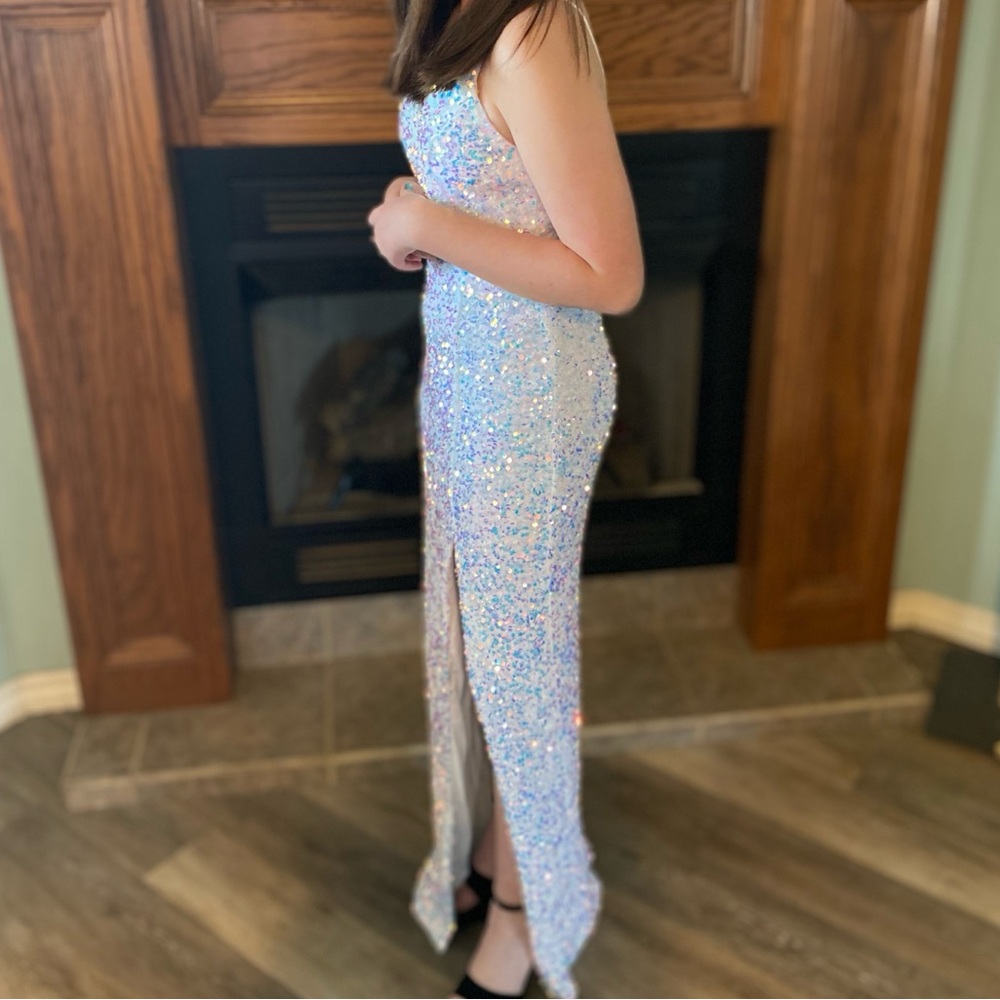 Sequin Gown with Slit